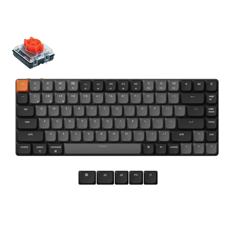 Keychron K3 Version 3 QMK ultra-slim Wireless Mechanical Keyboard 75% layout for Mac Windows Linux Low-profile Mechanical Red