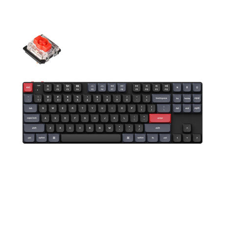 Keychron K1 Pro QMK/VIA ultra-slim custom mechanical keyboard 80 percent tenkeyless layout for Mac Windows Linux low-profile Gateron red