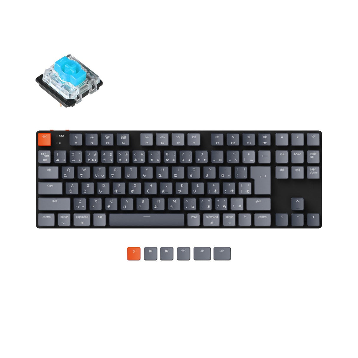 Keychron K1 SE Japan JIS Layout Ultra Slim Wireless Mechanical Keyboard Low Profile Gateron Switch Blue RGB Backlight For Mac Windows