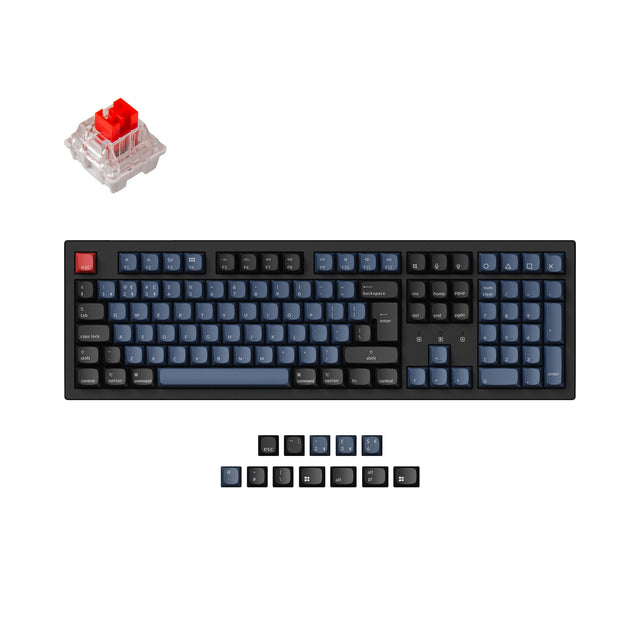 Keychron K10 Pro QMK VIA custom mechanical keyboard 100 percent layout Mac Windows Linux hot-swappable Keychron K Pro switch red ISO UK layout