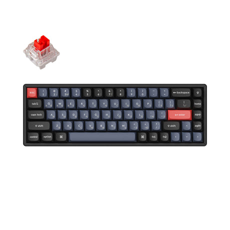 Keychron K6 Pro QMK/VIA Wireless Mechanical Keyboard 65 Percent Russian Layout for Mac Windows Hot-Swappable Keychron K Pro Red Switch