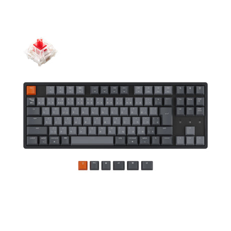 Keychron K8 tenkeyless wireless mechanical keyboard for Mac Windows iOS RGB white backlight aluminum frame with Hot swappable Gateron switch red jis layout