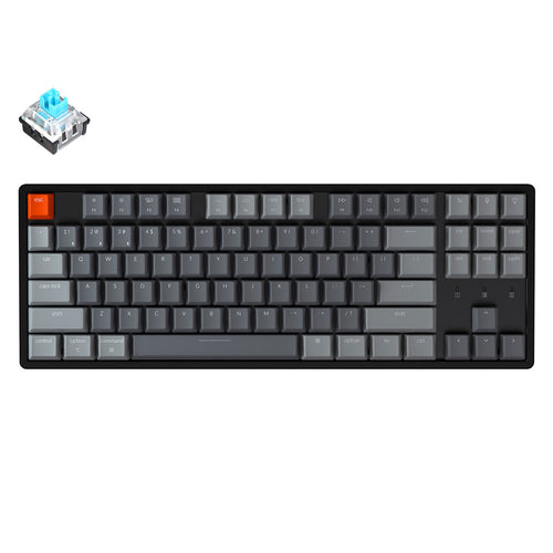 Keychron K8 tenkeyless wireless mechanical keyboard for Mac Windows iOS RGB white backlight Aluminum frame with Keychron optical switch blue