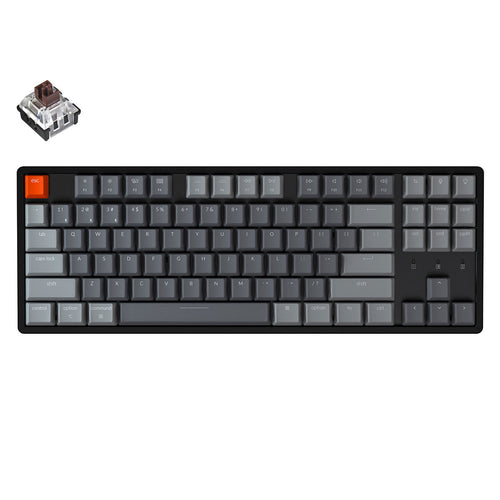 Keychron K8 tenkeyless wireless mechanical keyboard for Mac Windows iOS RGB white backlight Aluminum frame with Keychron optical switch brown