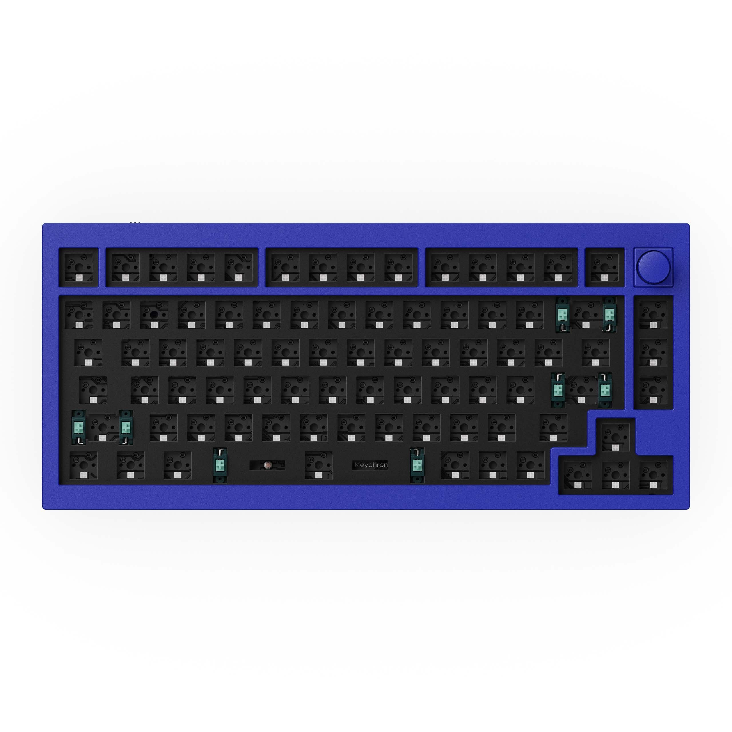 Keychron-Q1-75-percent-QMK-Custom-Mechanical-Keyboard-version-2-barebone-knob-blue