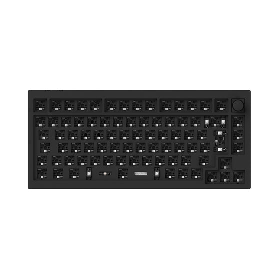 Keychron Q1 Pro QMK/VIA wireless custom mechanical keyboard knob 75% layout full aluminum black frame for Mac Windows Linux barebone ISO