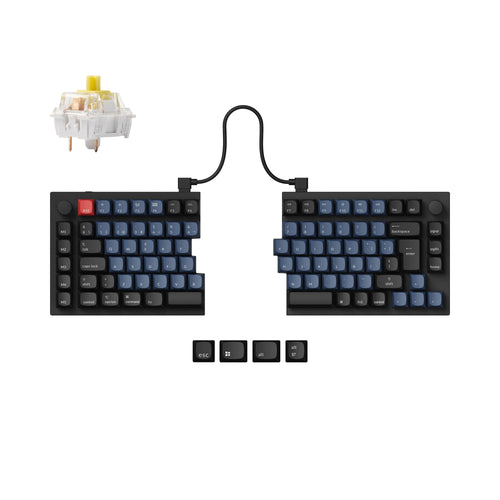 Keychron Q11 QMK/VIA 75% split custom mechanical keyboard full aluminum black frame for Mac Window Linux Keychron K Pro switch banana ISO Spanish layout