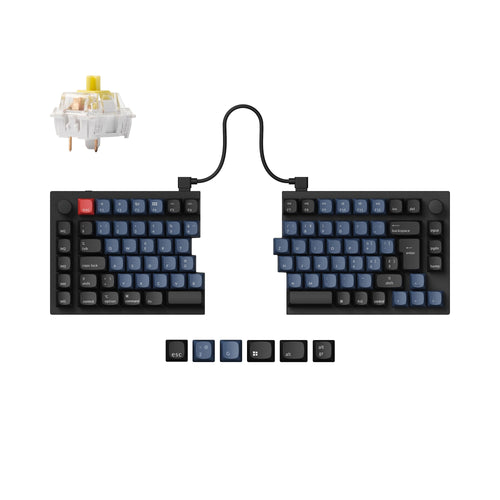 Keychron Q11 QMK/VIA 75% split custom mechanical keyboard full aluminum black frame for Mac Window Linux Keychron K Pro switch banana ISO Swiss layout