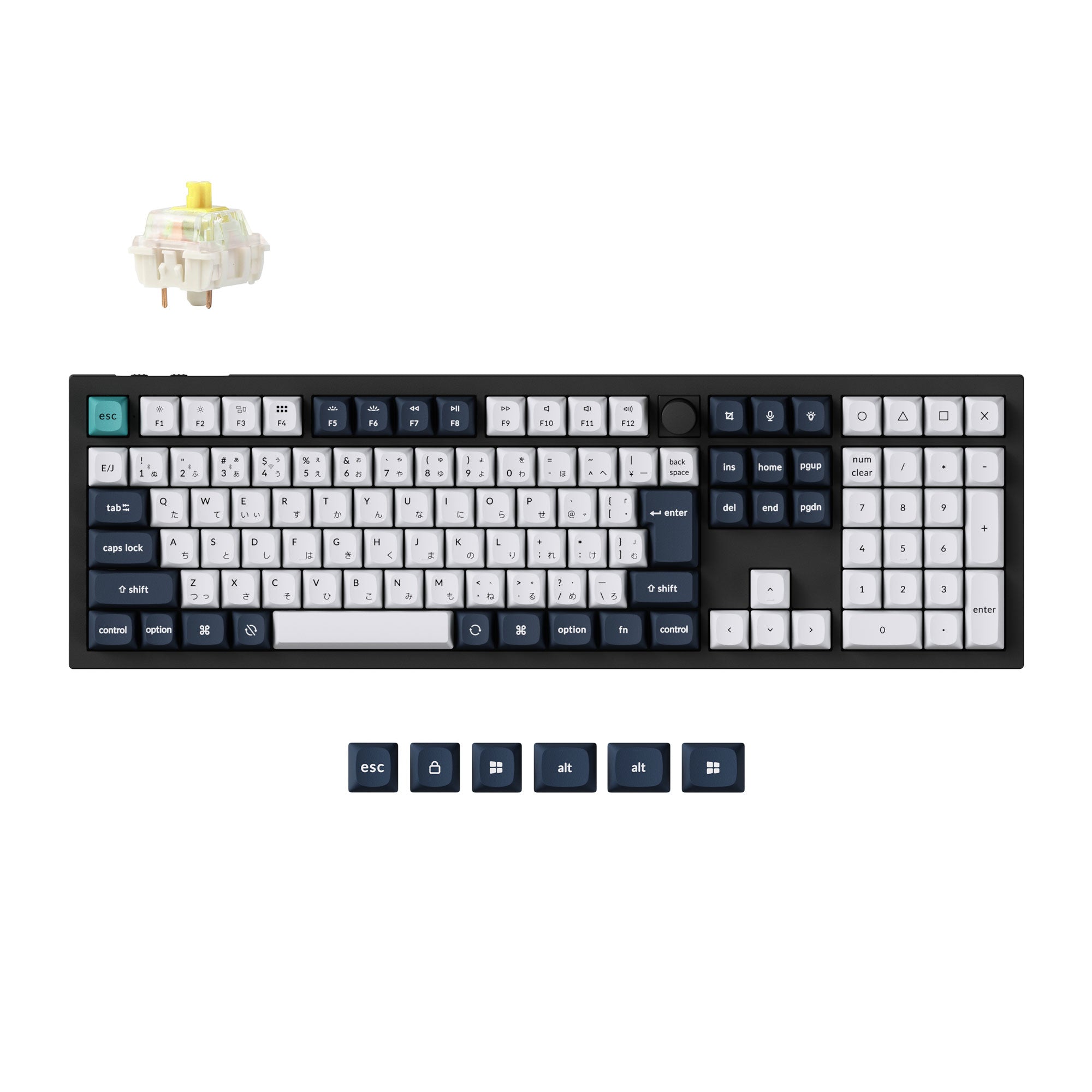 Keychron Q6 Max QMK/VIA wireless custom mechanical keyboard 100 percent layout full aluminum black for Mac Windows Linux Gateron Jupiter banana Japan JIS layout