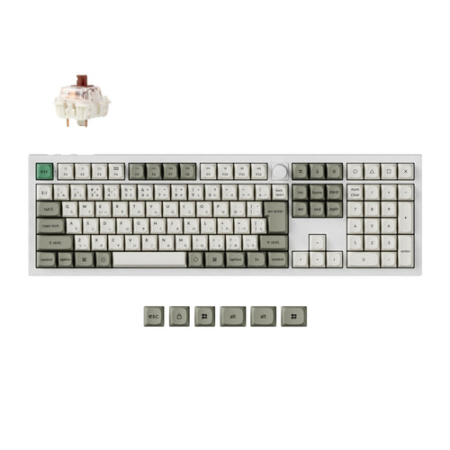 Keychron Q6 Max QMK/VIA wireless custom mechanical keyboard 100 percent layout full aluminum white for Mac Windows Linux Gateron Jupiter brown Japan JIS layout