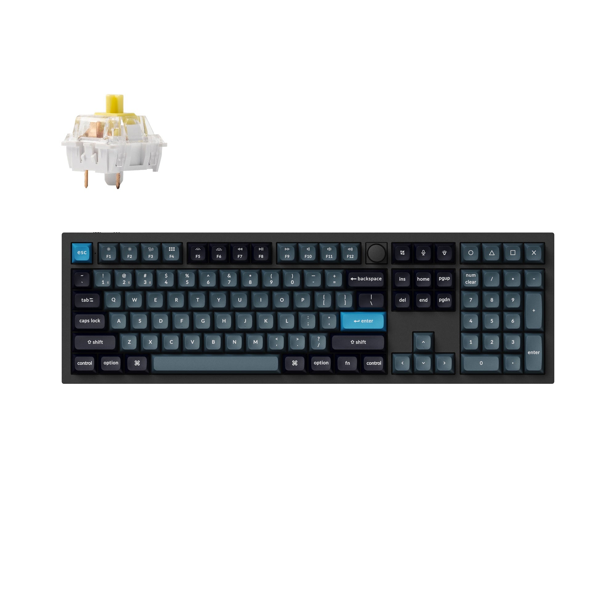 Keychron Q6 Pro QMK/VIA wireless custom mechanical keyboard 100 percent layout full aluminum black frame for Mac WIndows Linux with RGB backlight and hot-swappable K Pro banana