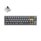 Keychron Q9 Plus QMK/VIA custom mechanical keyboard knob version 40 percent layout full aluminum body for Mac Windows Linux fully assembled grey frame with brown switch