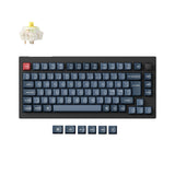 Keychron V1 Max QMK/VIA Wireless Custom Mechanical Keyboard 75% Layout Fully Assembled Knob for Mac Windows Linux Gateron Jupiter Banana ISO Nordic layout