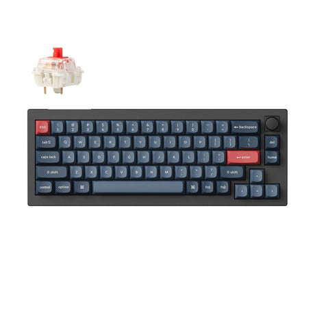 Keychron V2 Max QMK Wireless Custom Mechanical Keyboard 65 Percent Layout Fully Assembled Knob for Mac Windows Linux Gateron Jupiter Red