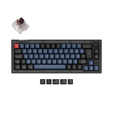 Keychron V2 QMK VIA custom mechanical keyboard 65 percent layout frosted black knob Mac Windows Linux hot-swappable Keychron K Pro switch brown ISO Spanish layout