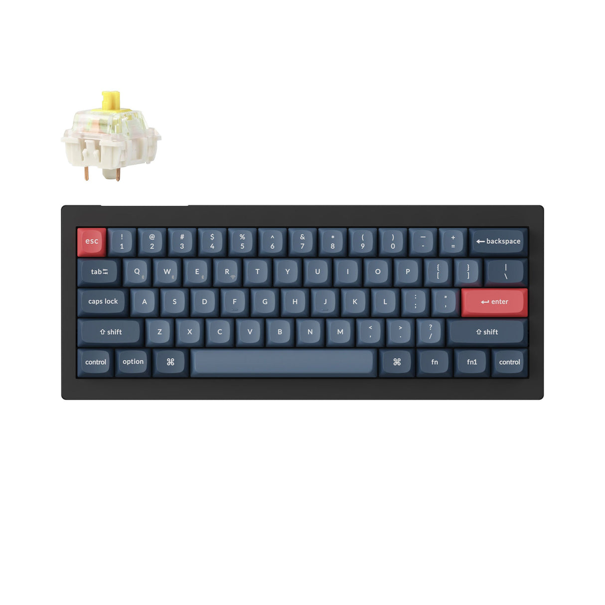 Keychron V4 Max QMK Wireless Custom Mechanical Keyboard 60 Percent Layout Fully Assembled for Mac Windows Linux Gateron Jupiter Banana