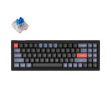 Keychron V7 QMK VIA custom mechanical keyboard 70 percent layout carbon black for Mac Windows Linux RGB backlight with hot swappable Keychron K Pro switch blue