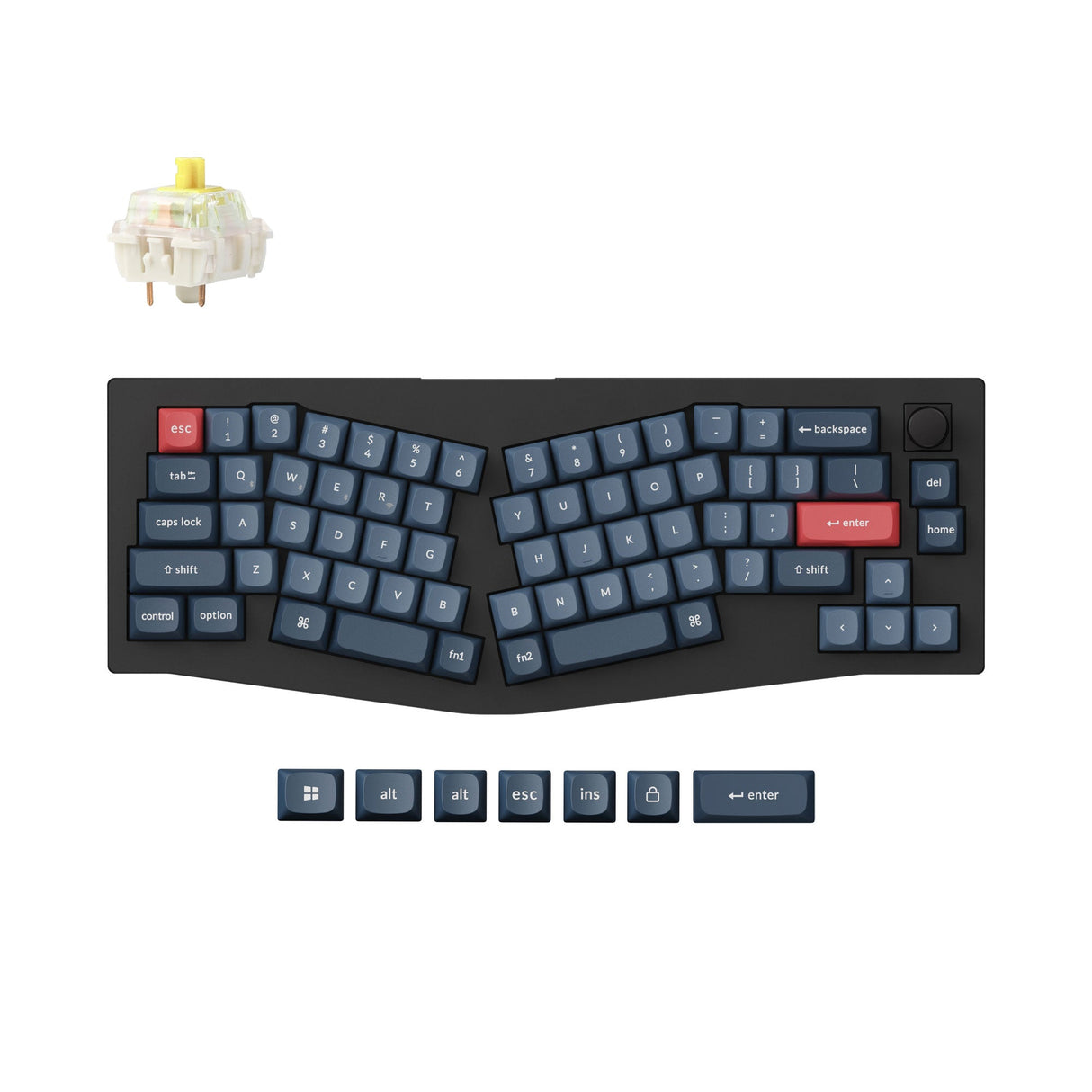 Keychron V8 Max QMK Wireless Custom Mechanical Keyboard 65 Percent Alice Layout Fully Assembled Knob for Mac Windows Linux Gateron Jupiter Banana