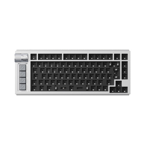 Lemokey L1 QMK VIA Wireless Custom Gaming Keyboard 75% Layout Aluminum Space Silver Barebone ISO for Windows Mac Linux