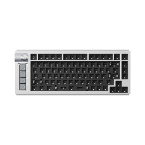 Lemokey L1 QMK VIA Wireless Custom Gaming Keyboard 75% Layout Aluminum Space Silver Barebone for Windows Mac Linux