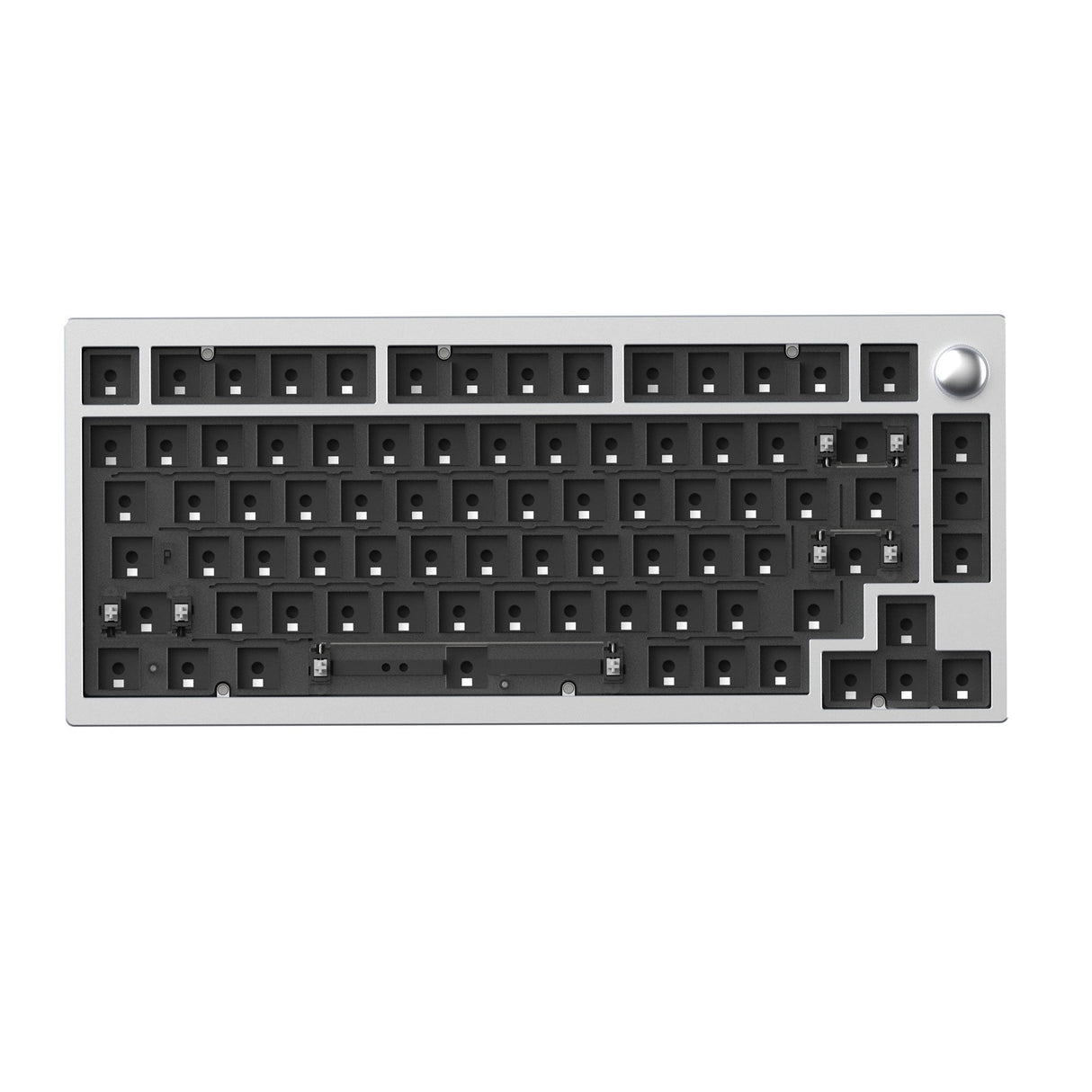 Lemokey P1 Pro QMK/VIA Wireless Custom Gaming Keyboard 75 Percent Layout Aluminum Space Silver Barebone for Windows Mac Linux