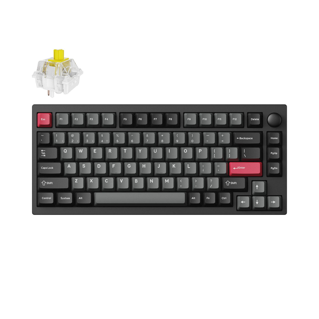 Lemokey P1 Pro QMK/VIA Wireless Custom Gaming Keyboard 75 percent Layout Aluminum Carbon Black Fully Assembled for Windows Mac Linux Keychron Super Banana