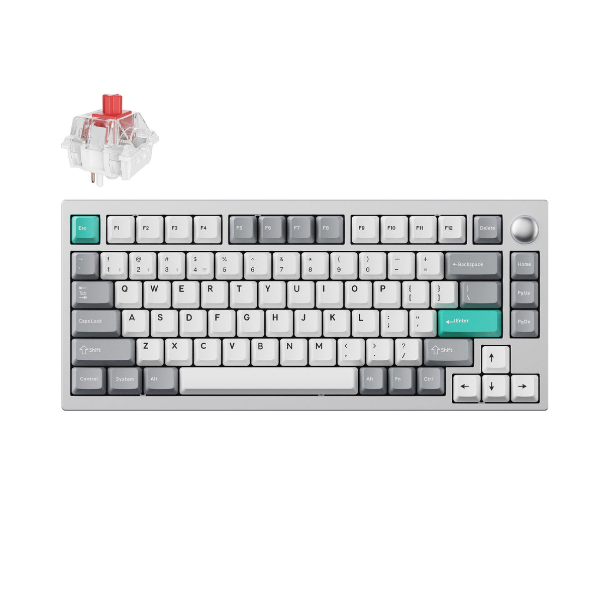 Lemokey P1 Pro QMK/VIA Wireless Custom Gaming Keyboard 75 percent Layout Aluminum Space Silver Fully Assembled for Windows Mac Linux Keychron Super Red