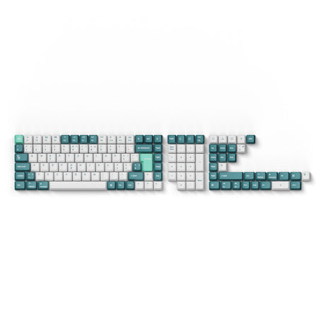 OEM Dye Sub PBT Full Set Keycap Set White Mint - Swiss ISO